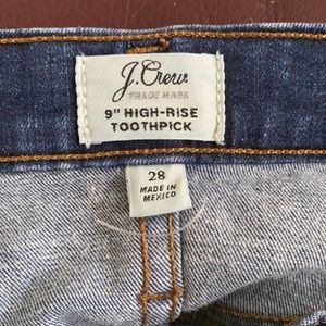 J. Crew 9” high-rise toothpick jeans